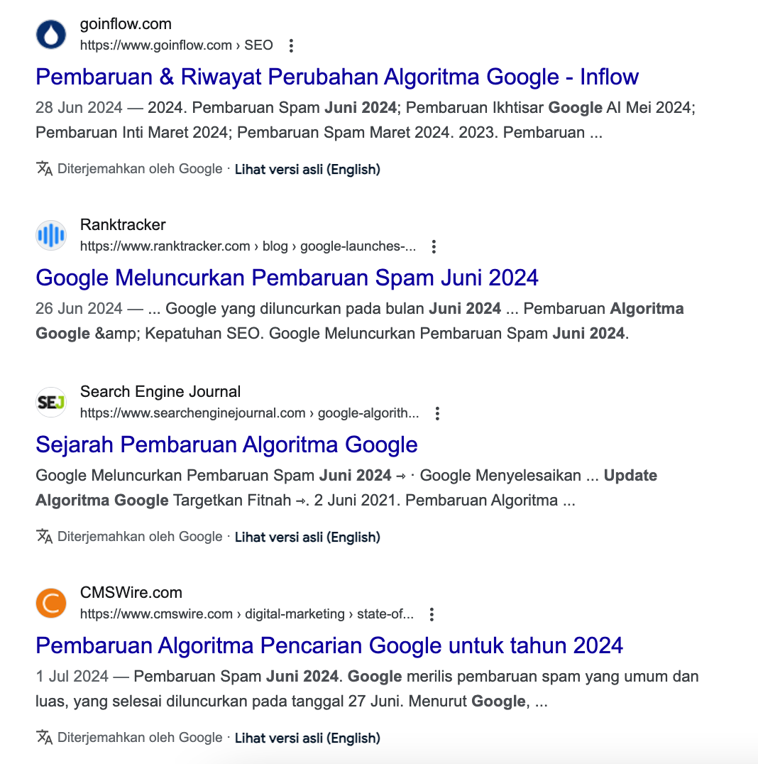 Update Google Terbaru Menampilkan Hasil Pencarian (SERP) Ke Bahasa Lokal
