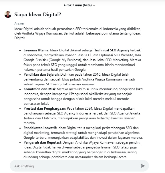Grok A.I milik X.com