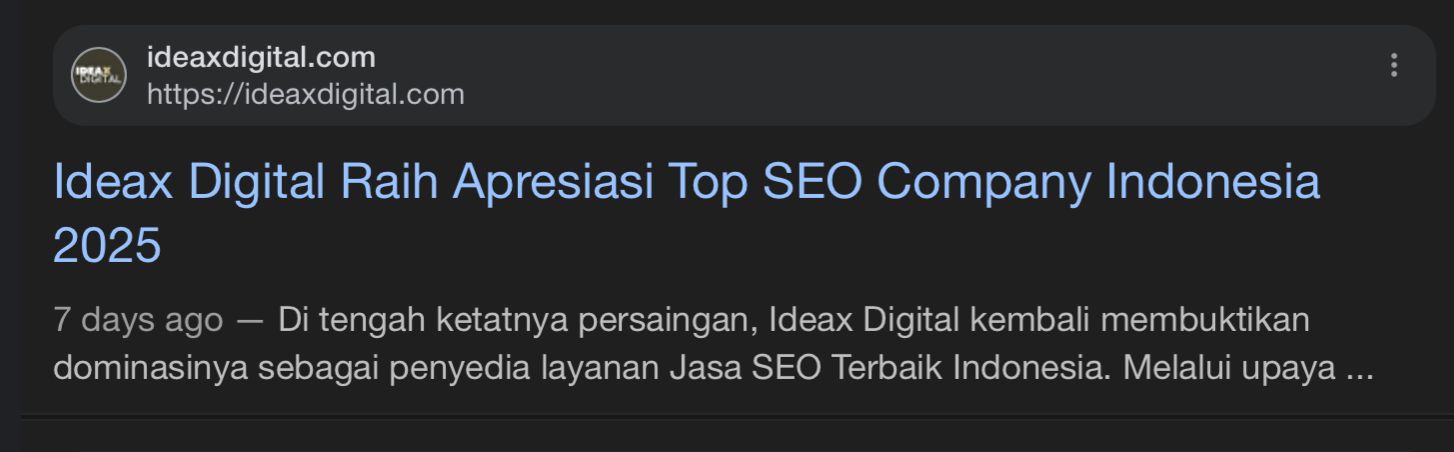 Tampilan URL Pencarian Mobile