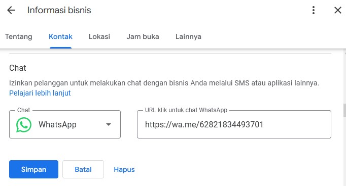 Cara Integrasi Whatsapp Ke Google Business Profile