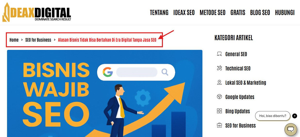 Breadcrumbs seo ideax digital