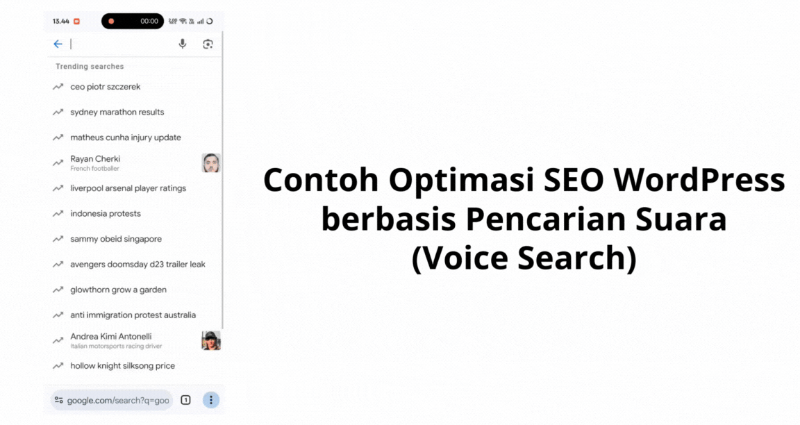 Contoh optimasi seo wordpress berbasis pencarian suara voice search