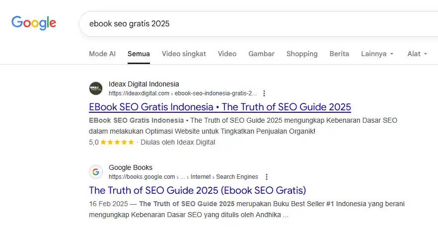 Contoh leads ebook seo gratis 2025 ideax digital