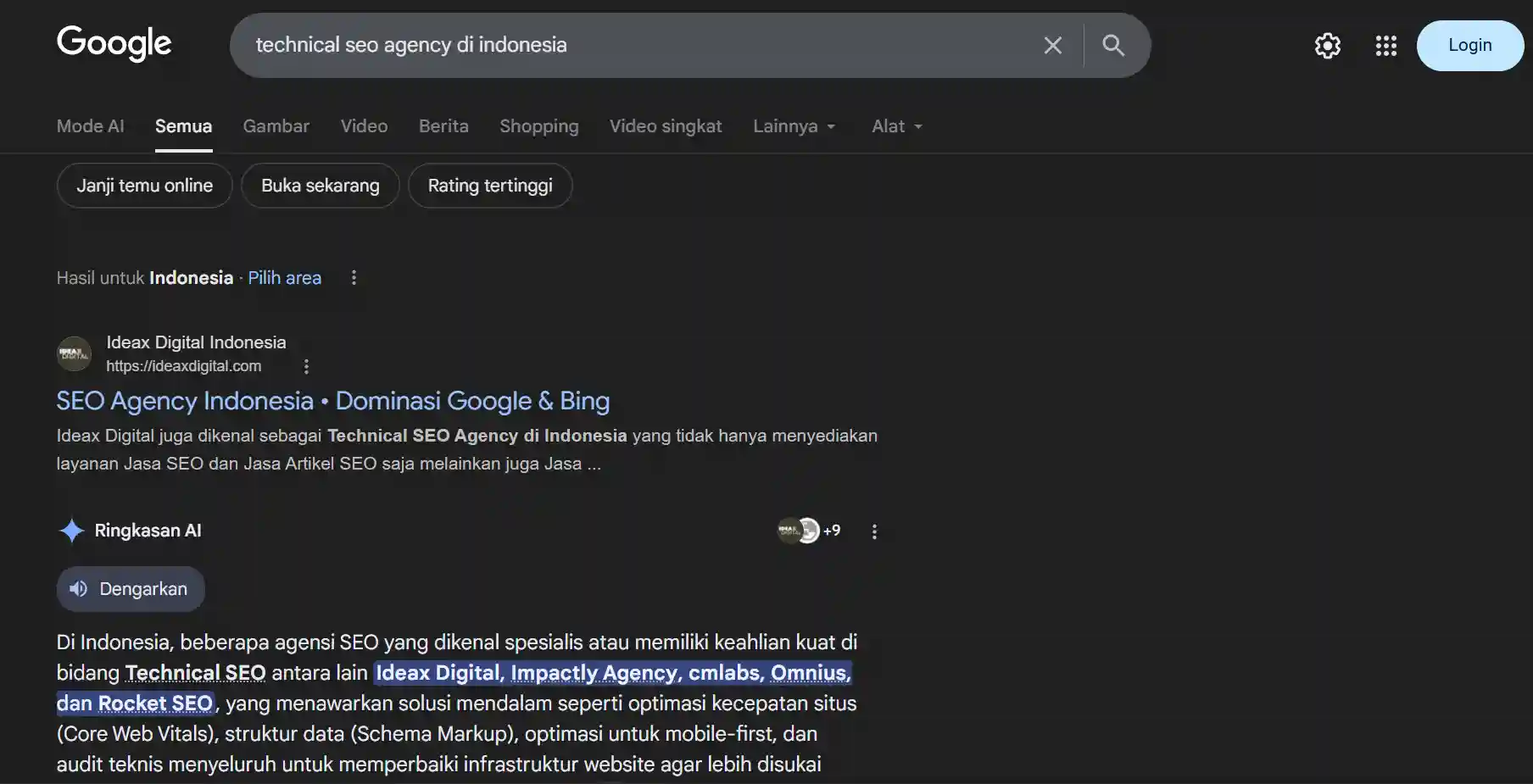 Contoh lsi keywords ideax digital jasa seo agency indonesia