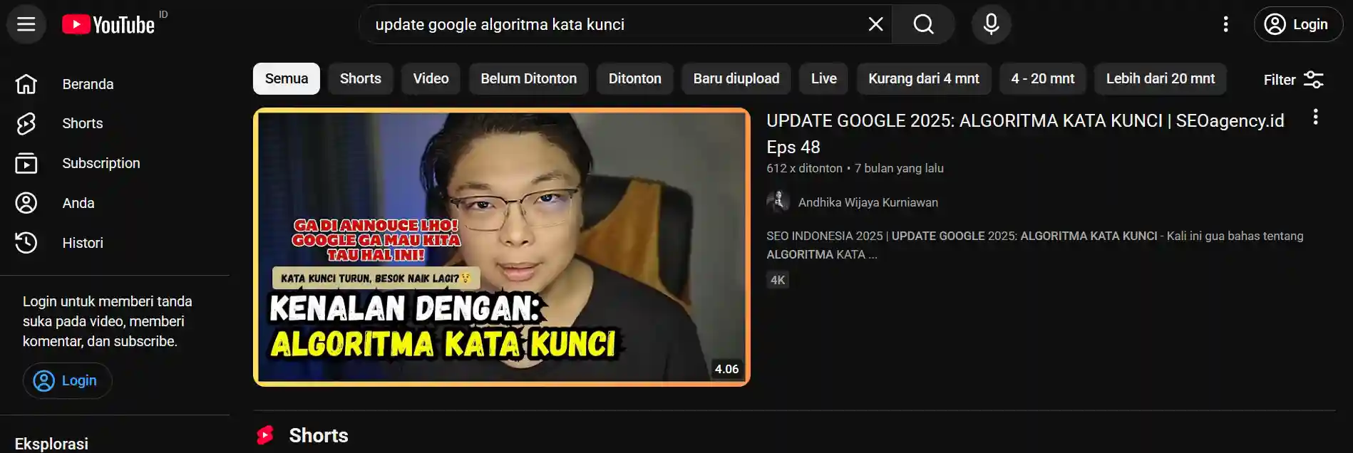 Youtube andhika wijaya kurniawan digital bisnis coach pakar seo indonesia