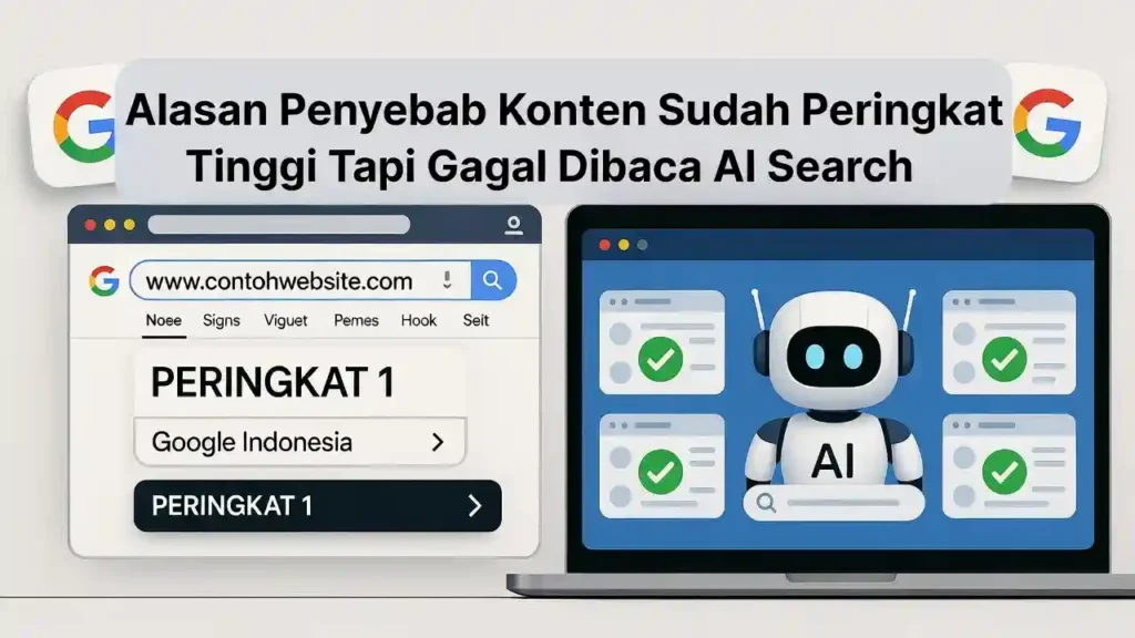 Alasan penyebab mengapa konten peringkat tinggi tapi gagal dibaca ai search ideax digital jasa seo agency indonesia
