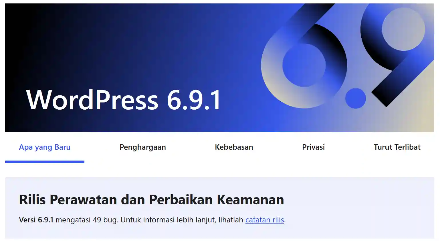 Wordpress 691 update terbaru ideax digital jasa seo agency indonesia
