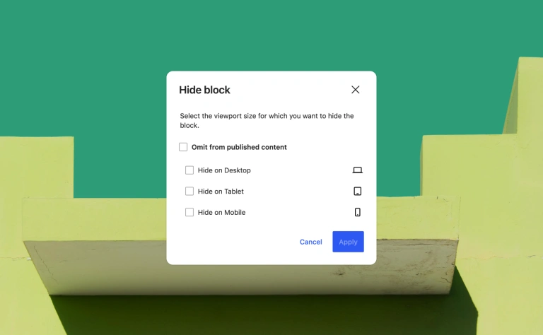 Hide blok wordpress 7.0